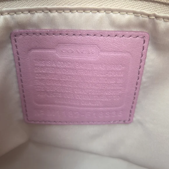 Rare Vintage Coach Mauve and Brown Signature Tote Purse Or Small Laptop Bag - Picture 12 of 17